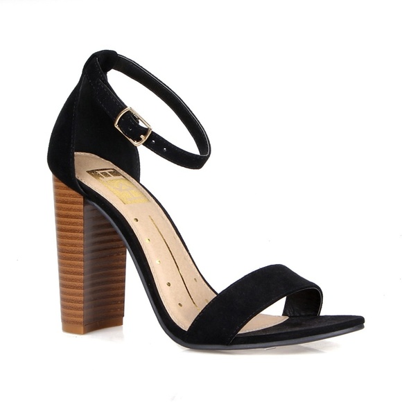 Annie-01 Chunky Heel Women's Two Piece Sandals - Picture 1 of 3